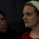 Aunt Lydia (Ann Dowd) confronts Offred (Elisabeth Moss) after the stoning incident.